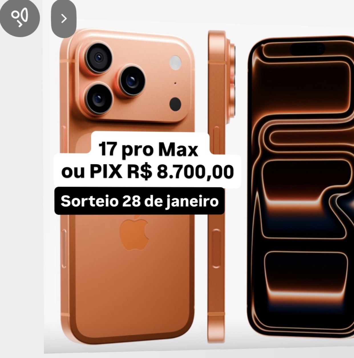 iPhone 17 ou R$ 8.700,00