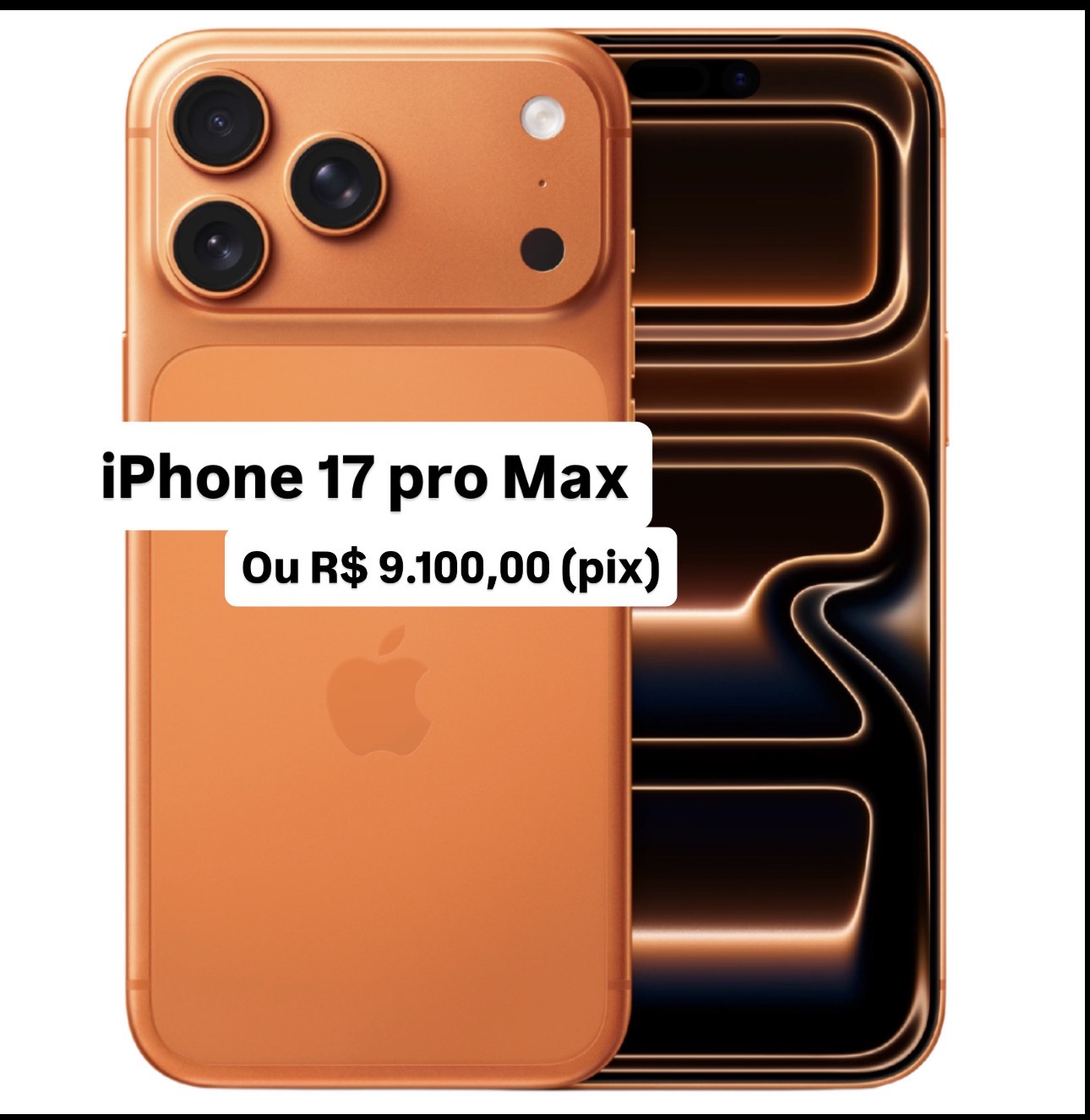 iPhone 17 ou 9.100,00 (pix)